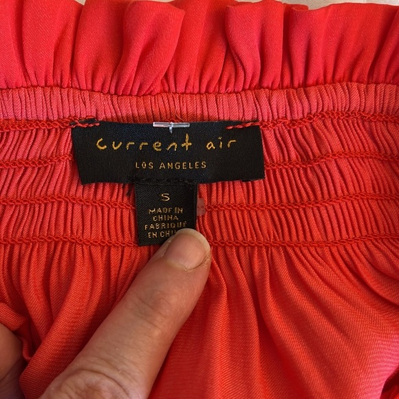 Anthropologie Current Air PLEATED Mini Dress Color Flame, Bright Red Size S - Picture 9 of 15